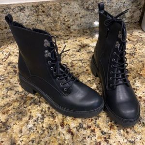 Target Black Marta Combat Boots sz9 with memory foam inside (runs LARGE)